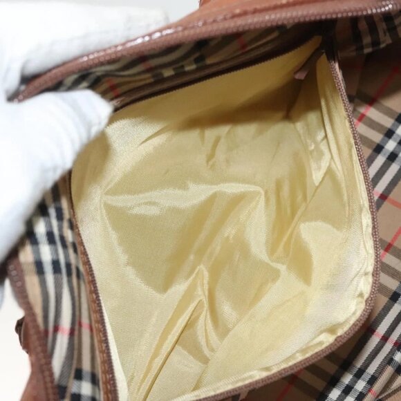 Burberrys Hand Bag Leather Brown Gold Auth ep9811 - Picture 13 of 15